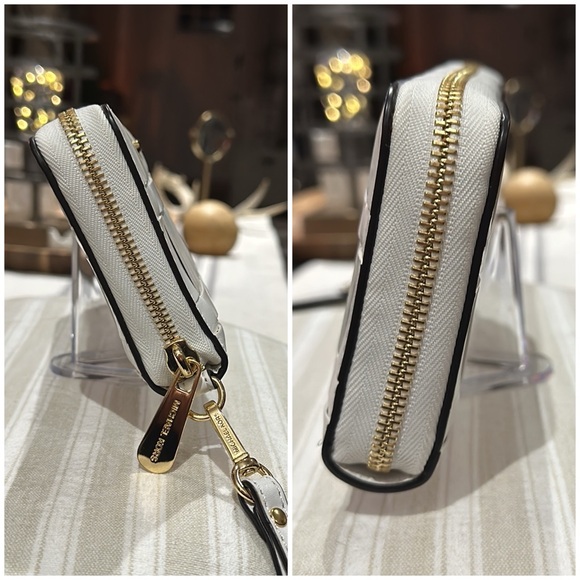 Authentic Michael Kors STUNNING "Vivian" Optic White Basket Weave Wallet, NWOT - Picture 8 of 16